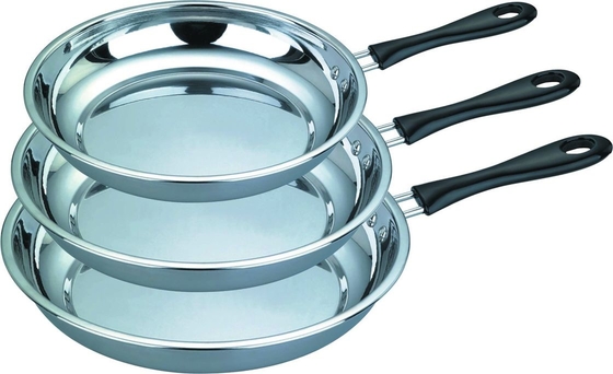 Household / Restaurant Stainless Steel Non Stick Frying Pan 0.55mm Thickness