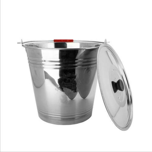 Home Stainless Steel Water Bucket With Lid 13L / 16L /20L Capacity Eco