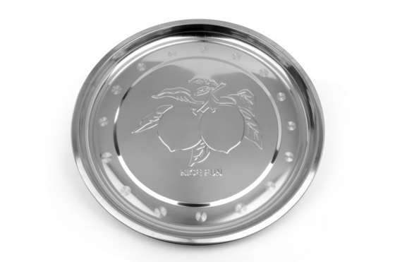 Small Restaurant Stainless Steel Round Tray Full Mirror Polished Customized Logo