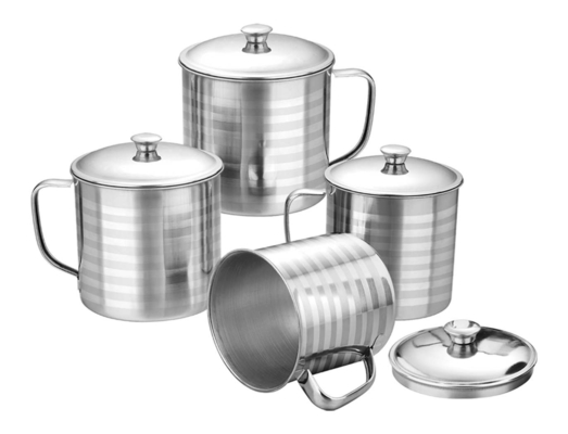 12oz 14oz 16oz Stainless Steel Mug Silver Color Outdoor Camping Coffee Cup