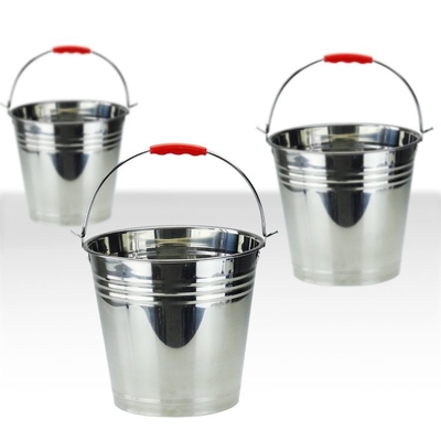 7 litre - 20 litre Stainless Steel Water Bucket 0.4mm Thickness strong and immune to rust