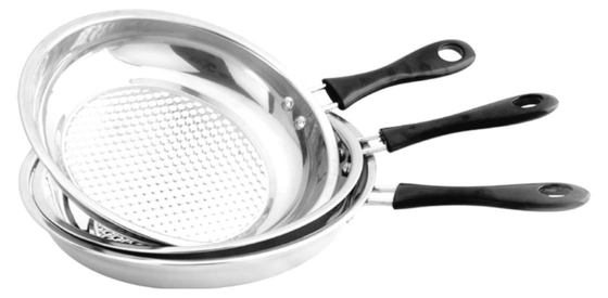 Home Kitchen Stainless Steel Non Stick Frying Pan Set Strong And Immune To Rust