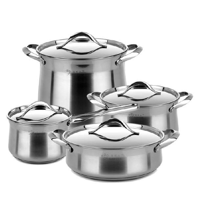 410 # Stainless Steel Cooking Pot 0.4mm Thickness High Heat Efficiency