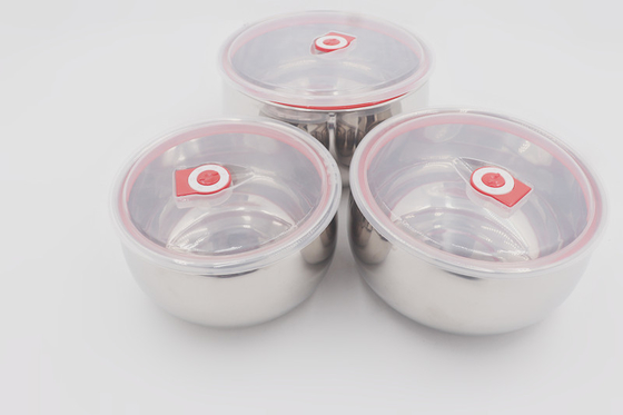 3 pcs Small size Kitchenware stainless steel storage container set round shape food preservation box