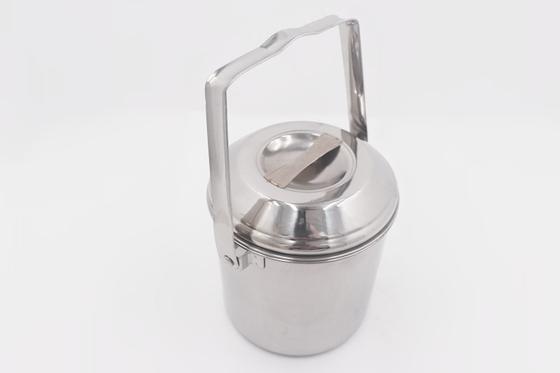 1.5L Picnic SS Food Storage Pot With Lid Silver Easy Carry Food Box