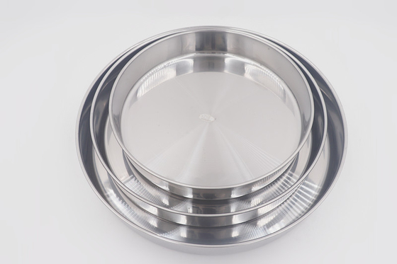 3pcs  Bakeware Stainless Steel Cake Plate Nonstick Pizza Pan