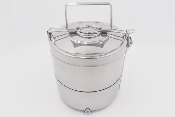 2 Tier Mirror Polishing Stainless Steel Tiffin Box Stackable Bento Lunch Box