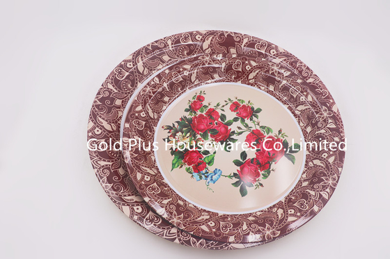 65cm Rose Flower Dinnerware Plate Set Party Round Bone Dishes