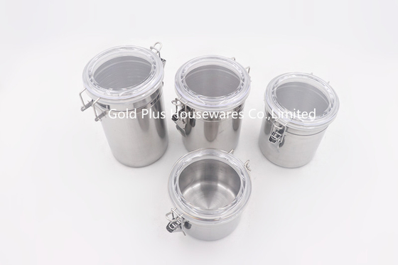 Airtight Stainless Steel Canister With Clamp Refrigerator Storage Container