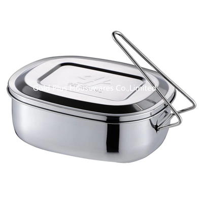 18cm Tableware U shape metal steel takeaway lunch box  for adult  food container 304 stainless steel bento lunch box