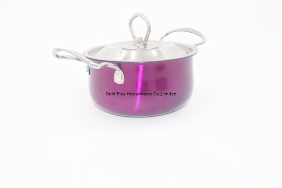 Kitchenware 16cm Stainless Steel Cooking Pot Metal Stockpot For Home