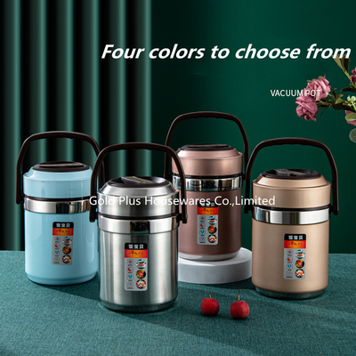 Promotional adults lunch box  vacuum insulated thermos food jar 2.0L tiffin lunch pot with 304 stainless steel