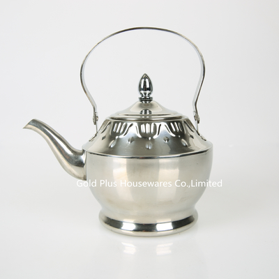 18cm Office hot water mirror finishing coffee kettle stainless steel teapot with infuser for loose tea