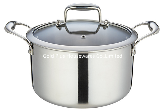 18cm Double Handle Stainless Steel Soup Pot Multi Layer Thickened Stock Pot