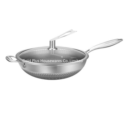 Household Skillet 32cm Non Stick Sauce Pan With Induction Base Glass Cover