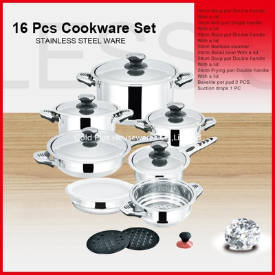 Kitchenware 30pcs Stainless Steel Cooking Pot Set With Long Handle