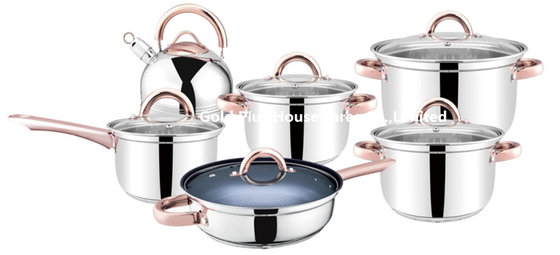 Single Layer Fast Heating 201 Stainless Steel Soup Pot With Glass Lid