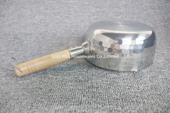 Coffee 22cm Stainless Steel Stock Pots Heat Resistant Silver Color