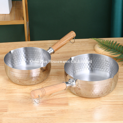 Domestic Stainless Steel Kitchen Cookware With Long Wooden Handle