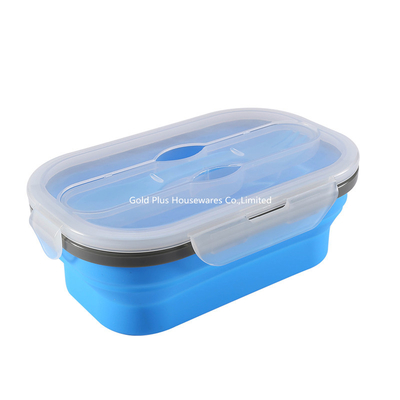 800ml Food Grade Silicone Collapsible Lunch Box Foldable Leakproof
