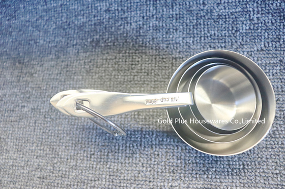 Non Magnetic Stainless Steel Measuring Cups And Spoons Set Round Shape