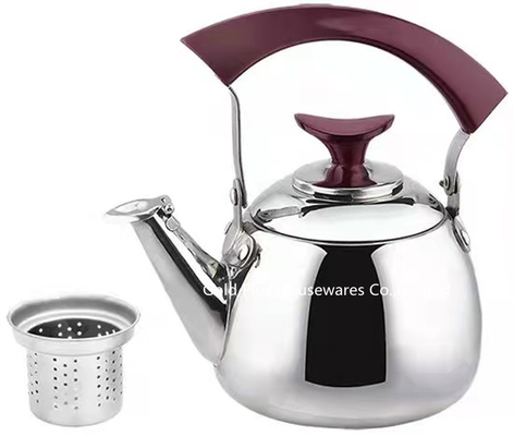 Portable Satin finishing Stainless Steel Whistling Kettle 20cm Non Electric