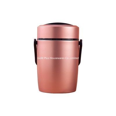 Tableware triple wall vacuum insulated 304 food grade soup pot 1.6L champagne color leak proof warmer food carrier