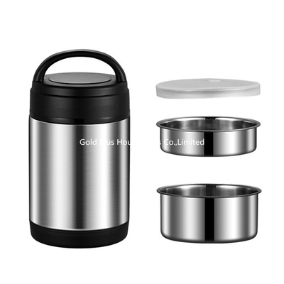 Office portable handle soup jar sealed leak-proof breakfast cup 1.6L double wall stainless steel vacuum thermos