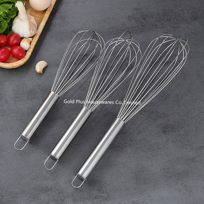 Classical Household Stainless Steel Handle Egg Whisk Metal Wire Egg Beater For Cooking
