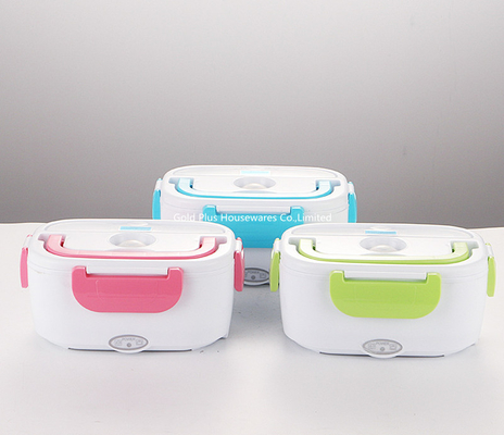 Pink Green Blue PP Plastic Electric Heating Lunch Box With Steel Liner Food Container