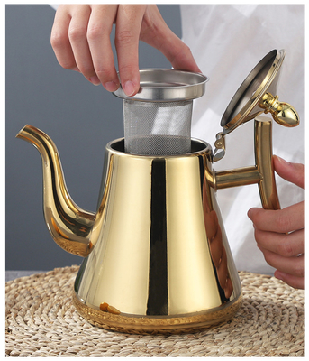 Natural Color Gooseneck Stainless Steel Kettle 1.5 Liter Customize Logo With Handle