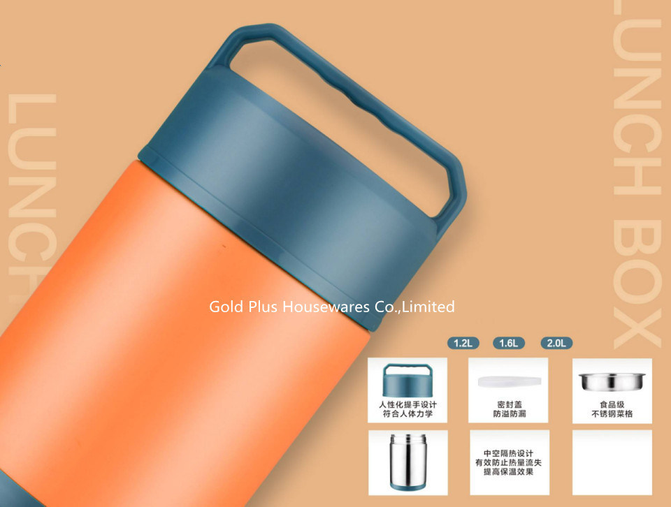 Hiking vacuum flasks & thermoses 2L metal steel lunch box food vacuum flask multicolor accept