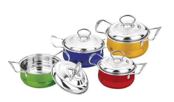 Modern Kitchen Cookware Set , High Standard 6 / 8 Pcs ss Cookware Sets