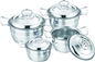 Silver Stainless Steel Cooking Pans , Non - Stick Stainless Steel Sauce Pot