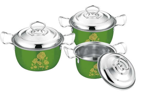 16 - 20cm Stainless Steel Pots And Pans Set High Polishing ECO - Friendly