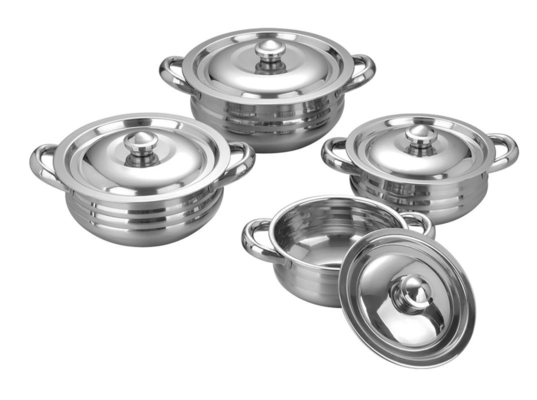 Mirror Finished Stainless Steel Pots And Pans Set , Stainless Steel Cooking Set