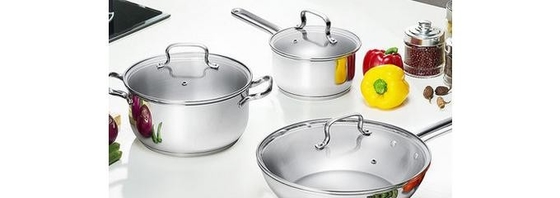 Easy Cleaning Stainless Steel Non Stick Pan Set 0.5mm Thickness Durable