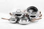 Full Mirror Polished Non Stick Cookware Set Food Grade Ss410 ECO - Friendly