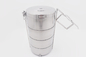 23cm 4 Tiers Glossy Metal Food Carrier With Knock Down Handle