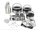 19pcs Kitchen appliances nonstick food warmer lunch box container coffee pot & mug stainless steel carafe cutlery set