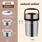 Office special vacuum insulated stainless steel lunch box natural color 2.2L hot food double wall insulated tiffin jar