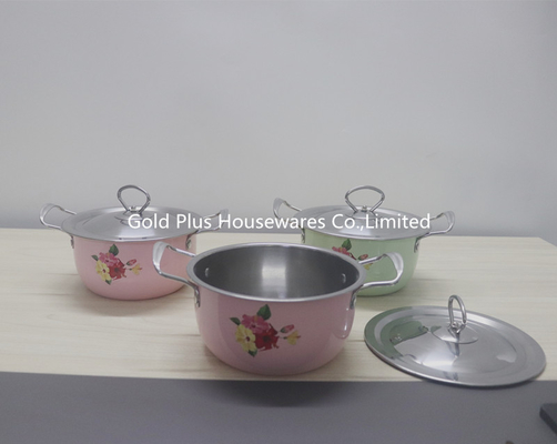 20cm 0.085CBM Stainless Steel Cooking Pot With Two Handle