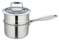 Kitchenware 2 Layer Stainless Steel Sauce Pan Silver One Handle Milk Steamer