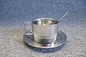 Traditional Heatproof Metal Coffee Mug 400ml Tea Mug Set With Saucer