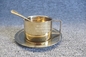 Insulated Stainless Steel Coffee Cup Set 200ml Luxury Golden Color With Spoon