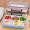 Multifunctional SUS 304 storage food carrier with spoon eco-friendly multicolors rectangle bento lunch box for picnic