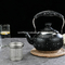 1L Stovetop Stainless Steel Tea Pot Black Color Loop Handle Kongfu