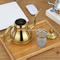 0.25cbm Stainless Steel Tea Kettle Golden Turkish Coffee Drip Pot