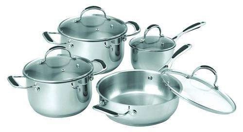 Stainless Steel Non Stick Cookware Set 16cm - 22cm Pot High Heat Efficiency