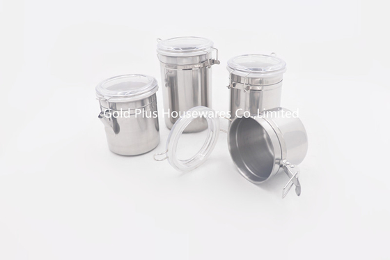 Household Stainless Steel Canister Set Kitchen PP Lid Food Bottle Set